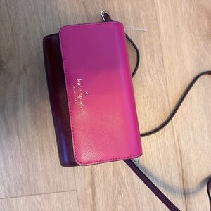 Kate Spade Fuchsia and Maroon Crossbody Bag